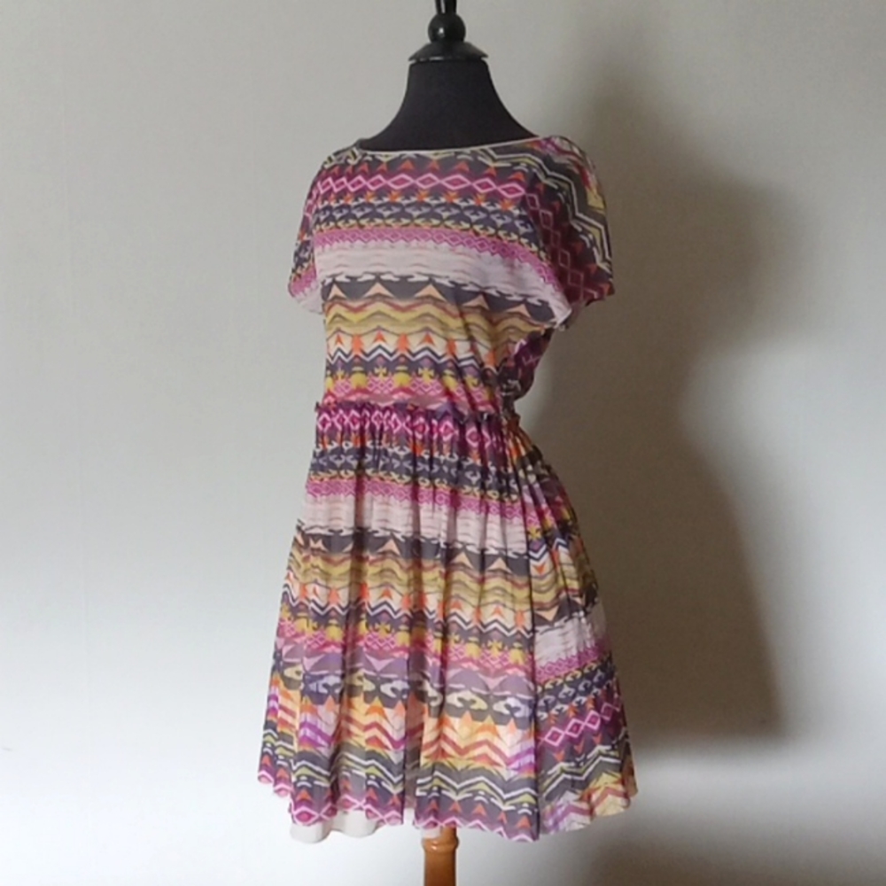 Adorable Anthropologie Weston small multicolor striped dress with petticoat